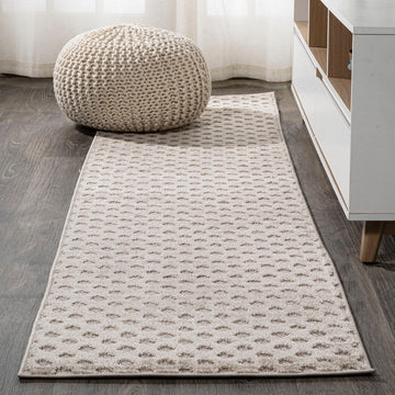 Rabat High-low Pile Mini-diamond Trellis Area Rug